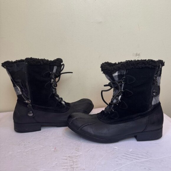 Pajar Waterproof Winter Boots Zipper Lace Up Rubber Soles Faux Fur Warm Snow 9.5 - Picture 4 of 16